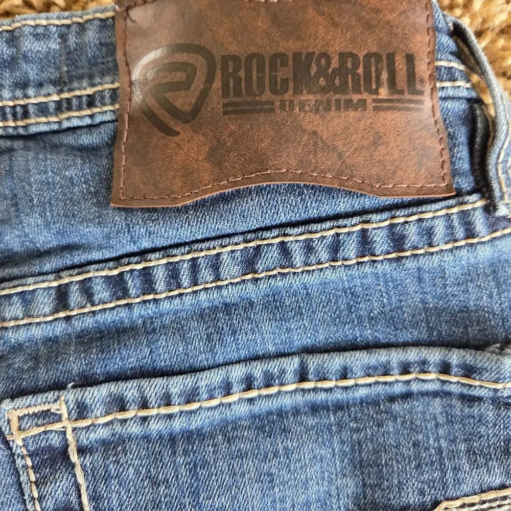 Rock&Roll denim Double Barrel Stackable relaxed mens bootcut jeans 30X30